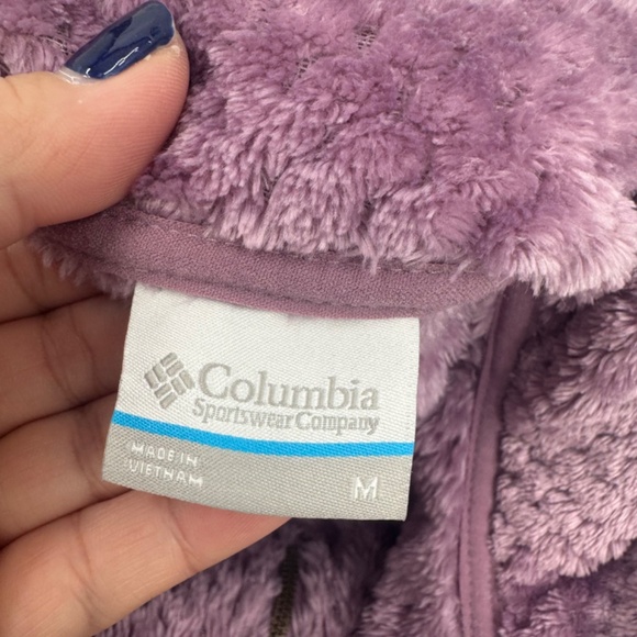 Columbia Sweater Women Medium Purple Fleece 1/2 Zip Pullover Cozy Turtle Neck - Picture 7 of 11